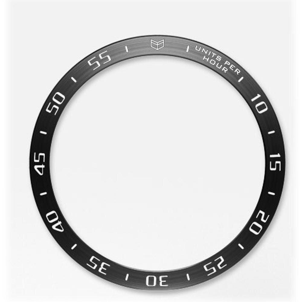 Obudowa ze stali nierdzewnej smartwatch do Samsung Galaxy Watch 3 45mm 41mm tarcza Bezel pierścień samoprzylepna ochrona przed zarysowaniem metalowa obudowa: A  black / Galaxy Watch3 45mm