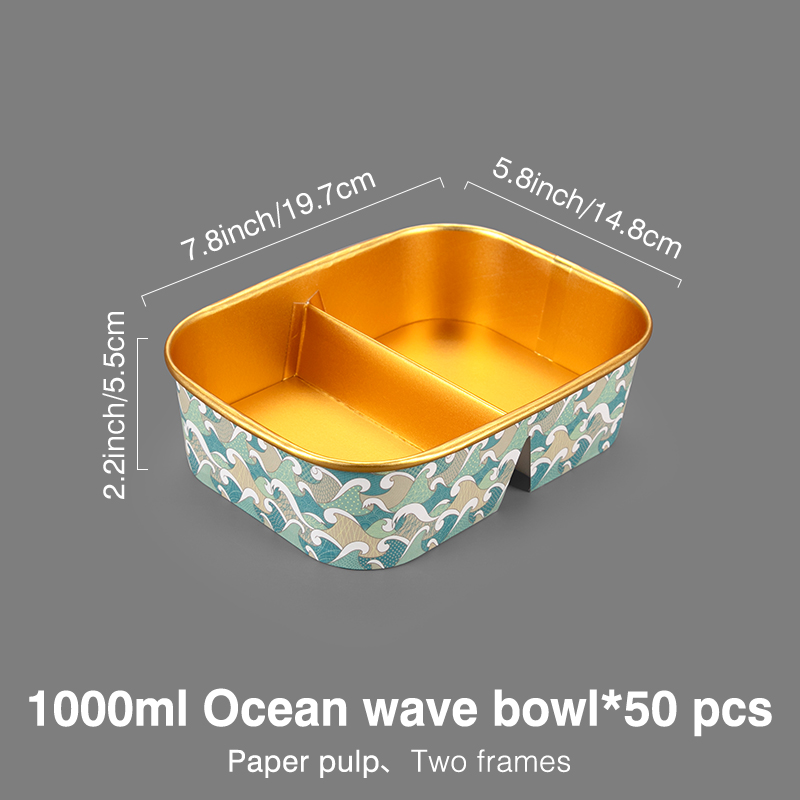 50 st engångsmatlådor, pappersskålar, fyrkantiga förpackningslådor, tjocka pappersmatlådor, breda tallrikar med grund öppning, fyrkantiga lådor: Röd