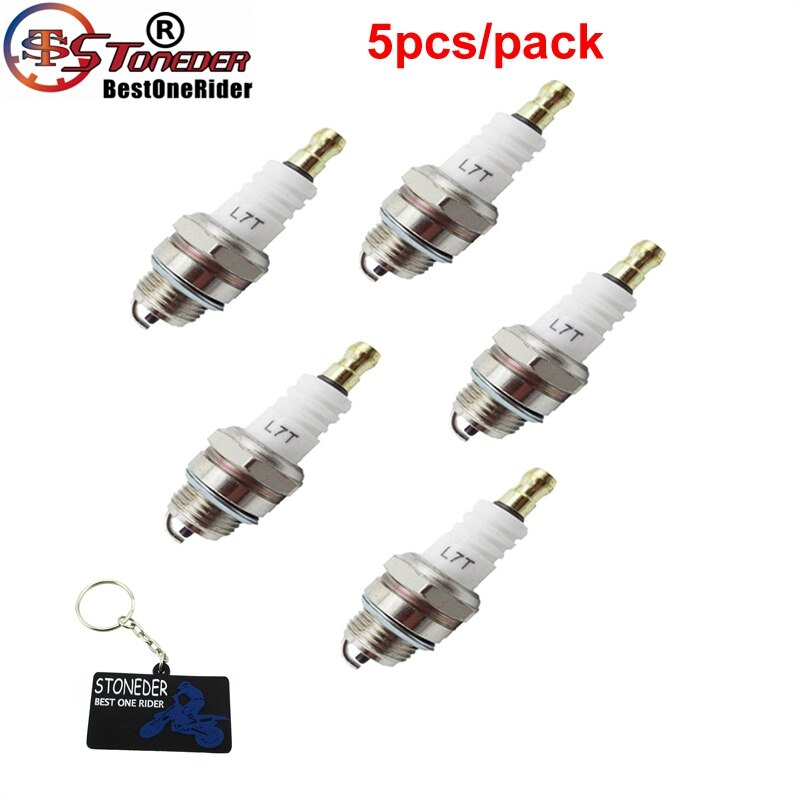 Stoneder 5 pz tasca bicicletta L7T Candela di Accensione per Il Cinese 47cc 49cc 2 tempi Motore sporco Minimoto mini Bambini atv Quad
