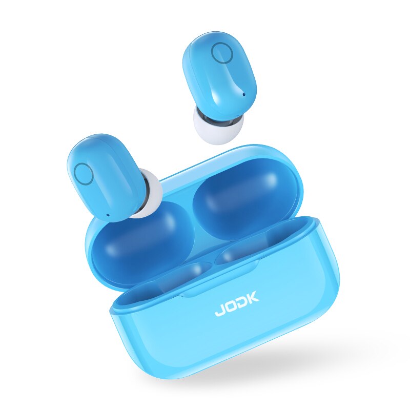 JODK Mini Bluetooth Earphones TWS 5.0 Touch Control Wireless Headphones Stereo Sports Waterproof Earbuds Headset with Microphone: Blue