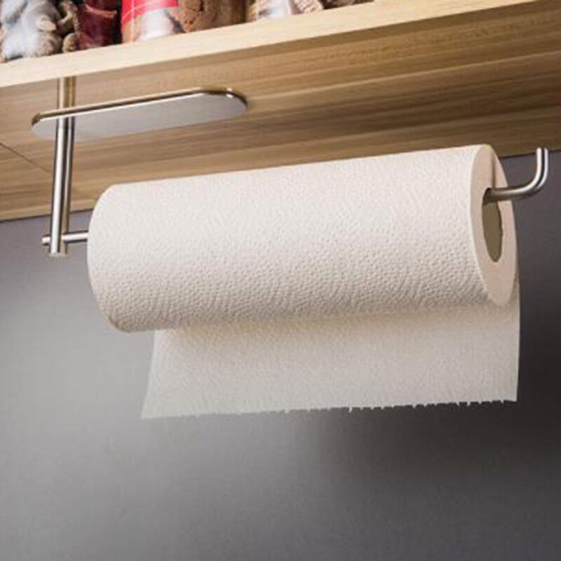 Paper Towel Holder Under Cabinet Mount - Easy One-Handed Tear Adhesive Paper Towel Rack,12 Inch Bar-Fits All Roll Sizes