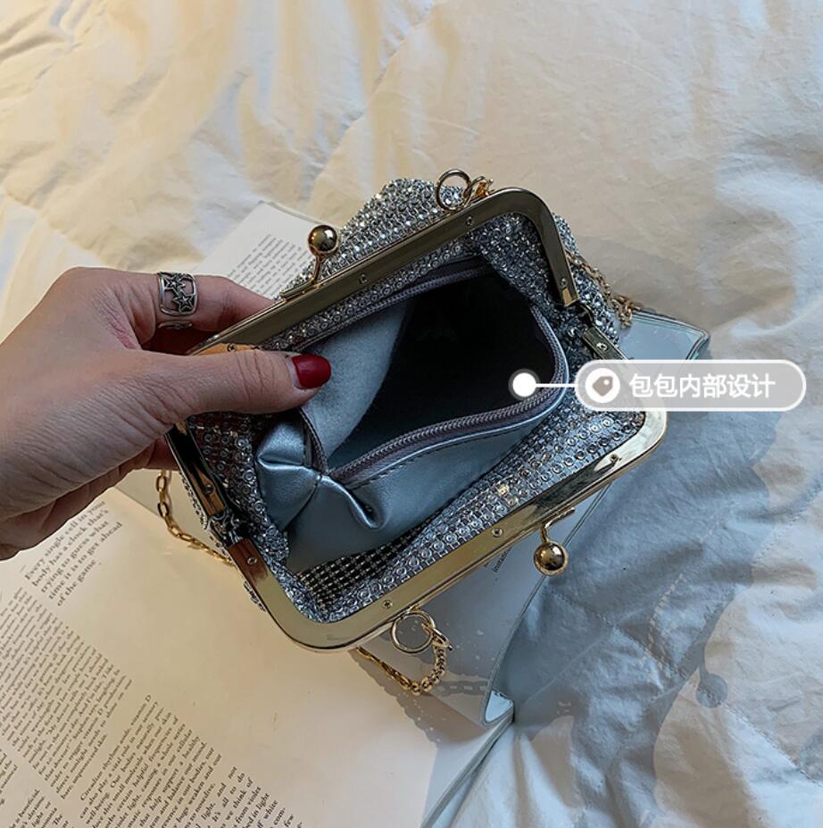 Saco de diamante brilhante 2019 verão moda nova alta qualidade designer bolsa feminina corrente ombro saco do mensageiro festa bolsos mujer