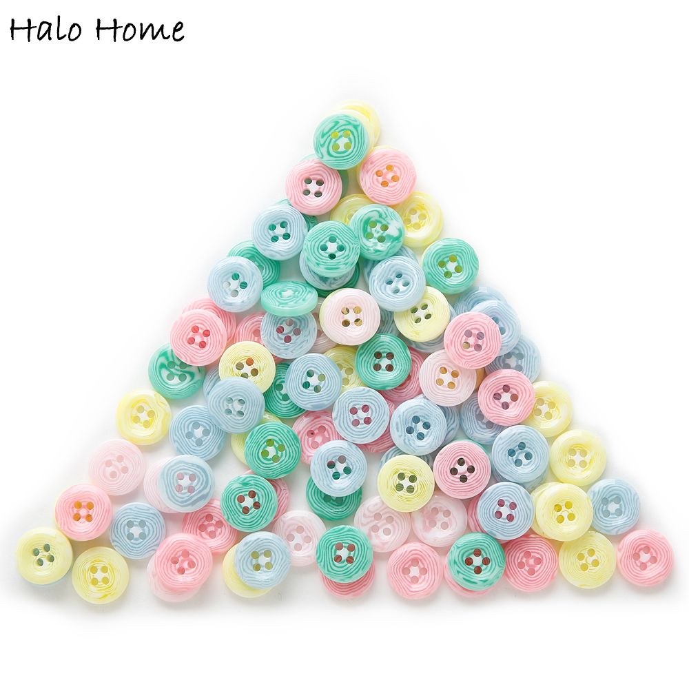 Stely 50 Stuks Gemengde Ingebed Inline Patroon Hars 4 Gaten Naaien Kleding Resin Knoppen Scrapbooking Card Making Diy 13mm