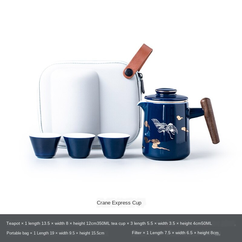 Ceramic express cup one pot three cups anti scald portable bag travel Kung Fu tea set set outdoor teapot: A2
