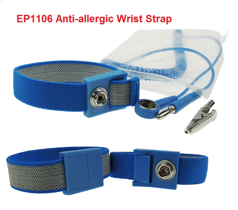 Adjustable Anti Static Wrist Strap Metal ESD Wrist Strap Anti allergic Wrist Band Strap With Earthing Ground Wire for Eletronic: EP1106