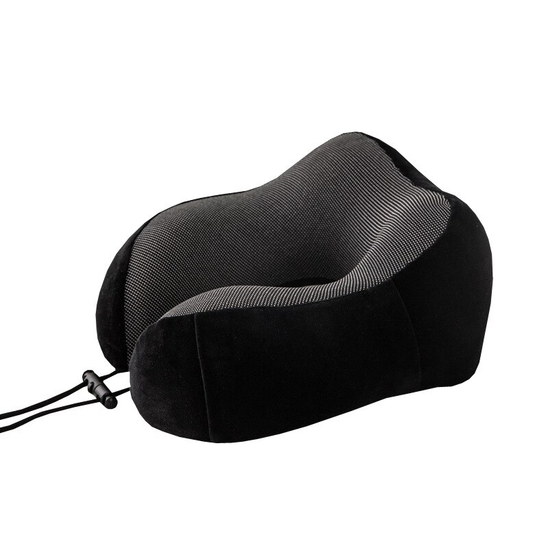 memory foam neck pillow massage cushion travel vacation car seat rest: black