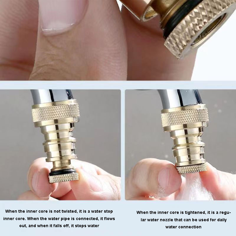 Vaskemaskine vandhane vandstopventil samling 1/2 " 3/4 " anti fald automatisk kontraventil helt messing / plastik indvendig kerne