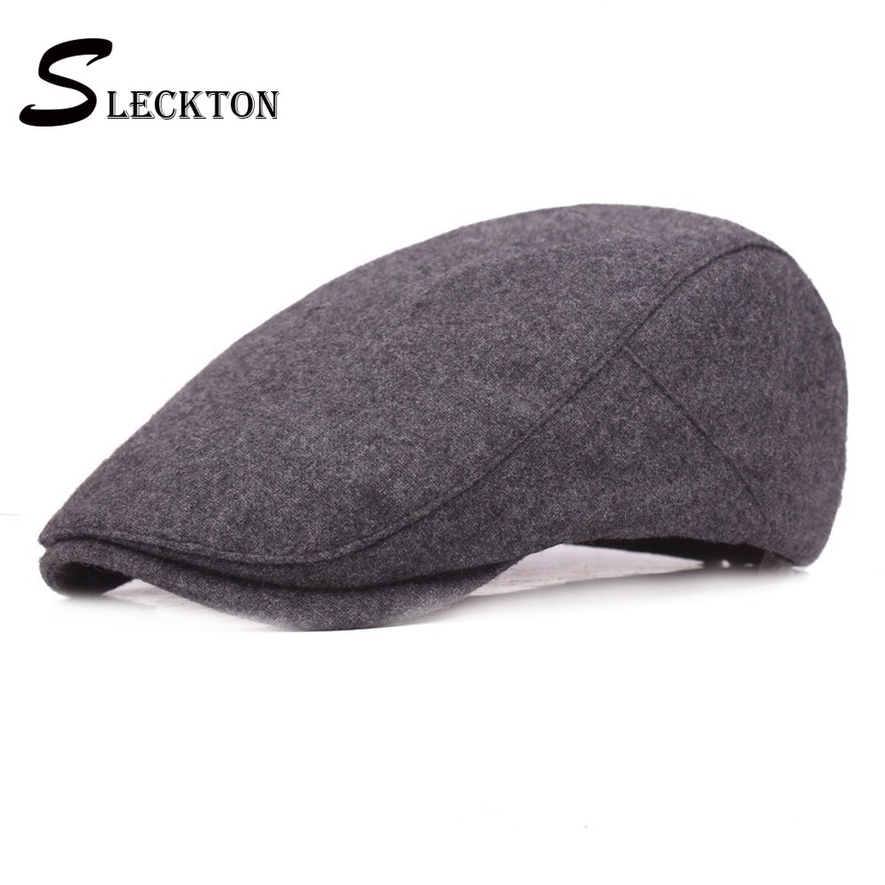 SLECKTON Men Flat Cap Herringbone Berets Caps for Men's Casual Peaked Caps Retro Newsboy Cap Cabbie Hats Casquette Gatsby Gorras