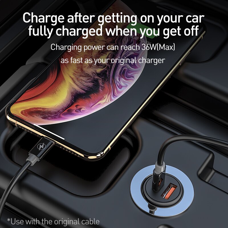 48W USB Car Charger Quick Charge QC 4.0 3.0 FCP SCP AFC USB PD Fast Charging Car Phone Charger For Huawei Xiaomi iPhone 12 13 11