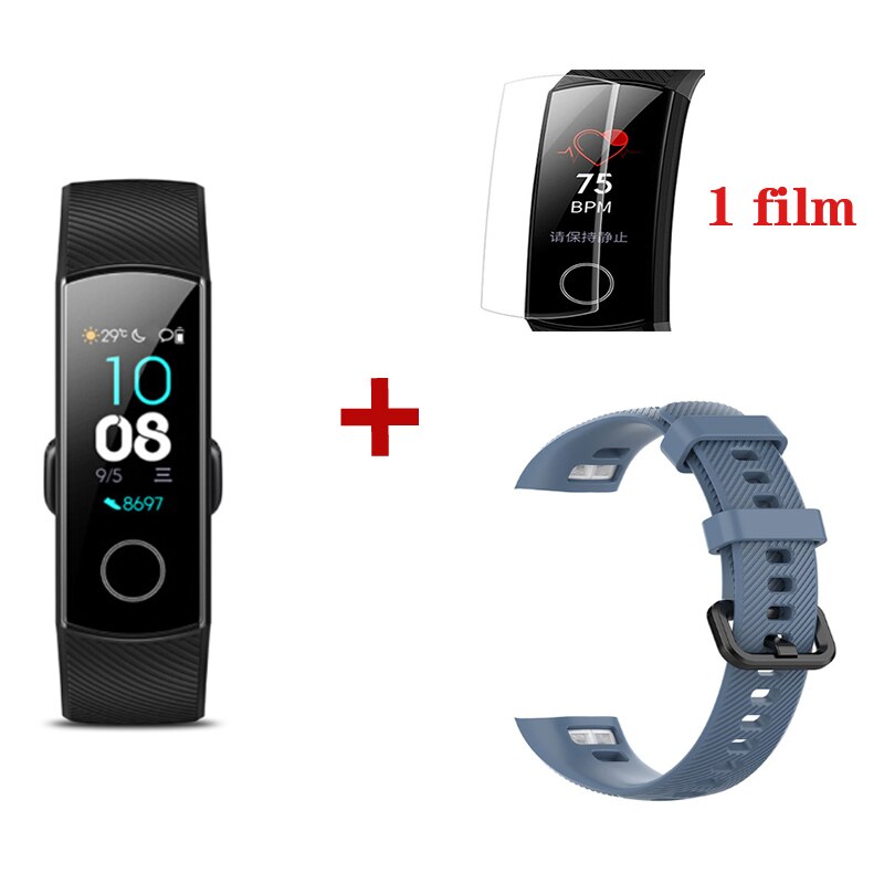 Reloj inteligente Huawei Honor Band 4, resistente al agua IP68, con Bluetooth, Monitor de sueño, podómetro, podómetro, para correr: Black add Rockyan