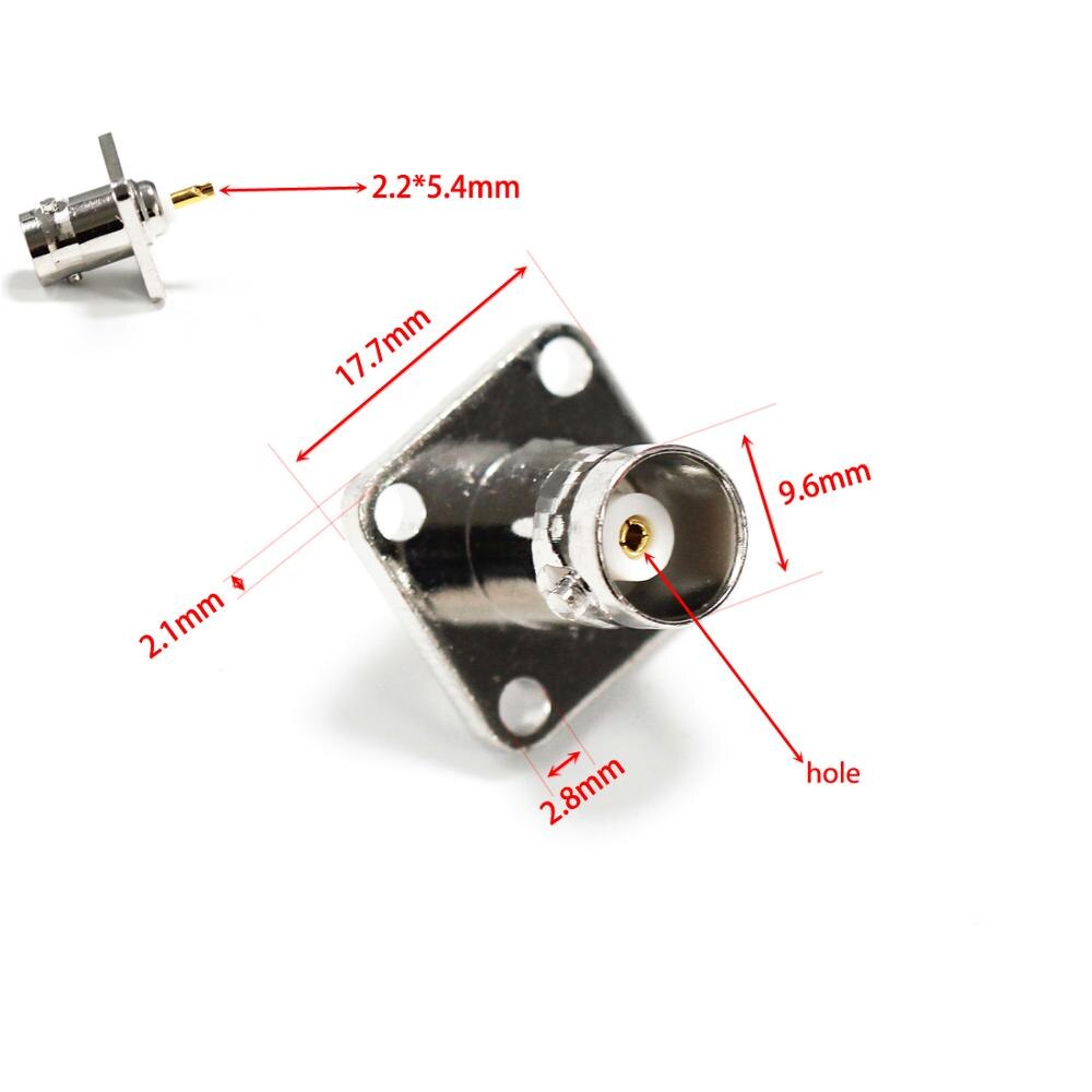 1PC BNC Female Jack RF Coax Connector 4-hole Panel Mount Flange With Solder Cup Straight Terminal