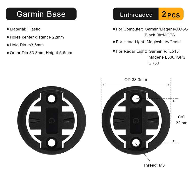 Bike Computer Bracket Mount Base For Garmin Bryton Wahoo Magene Bicycle Computer Mount Adapter Base Plastic Replacement Part: Burgundy