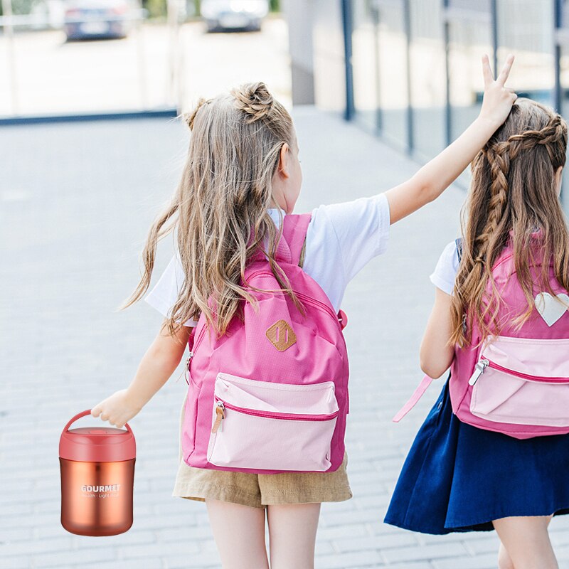 500ML Mini Thermos Soup Cup Lunch Box Stainless Steel Food Thermos Mug Container Microwave Oven Soup Cup Bento Box For Kids