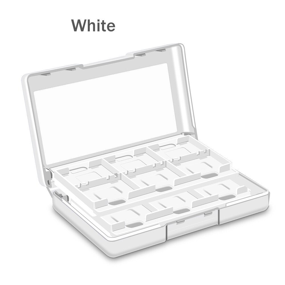 Game Card Opslag Houder Case Voor Nintend Schakelaar En Lite 24 Cartridge Slots Game Card Opbergdoos Voor Micro Sd geheugenkaarten: 24 in 1 White