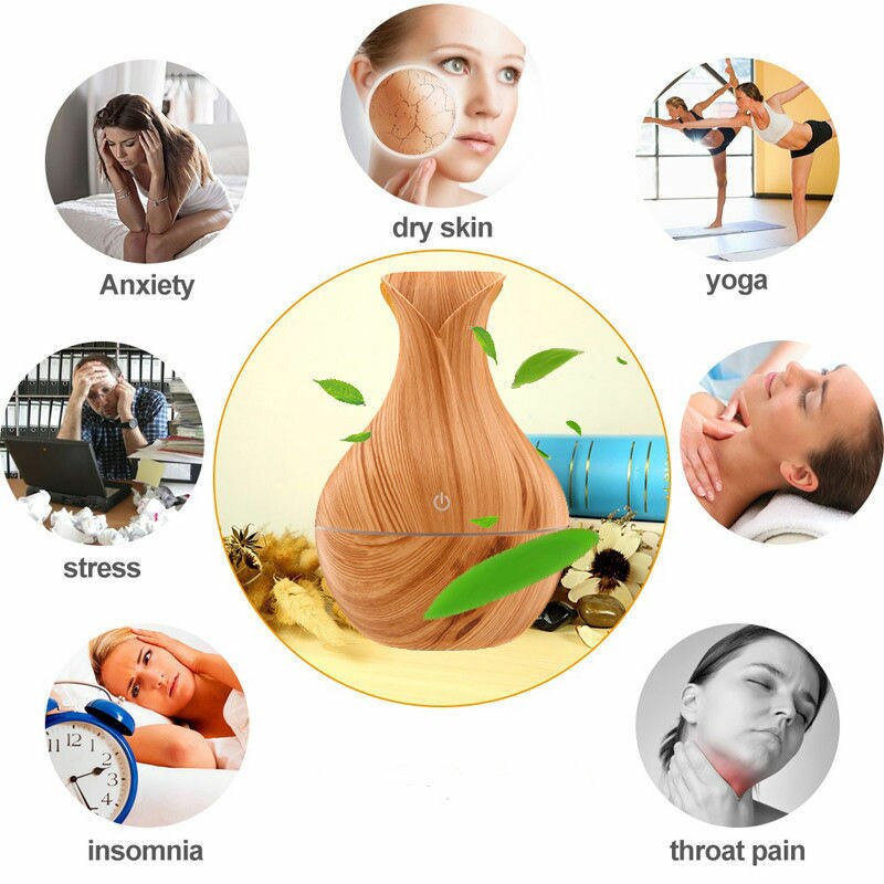 Luchtbevochtiger voor binnen, houtstructuur, ultra stille luchtverspreider, etherische olie luchtbevochtiger voor thuis, auto, csl 88