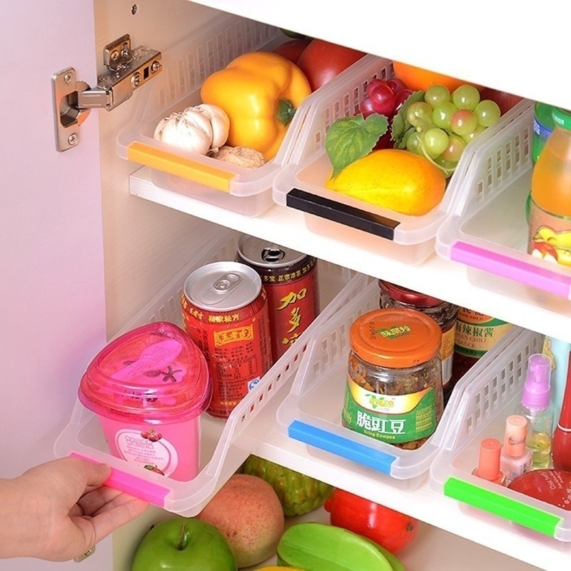 Opslag Collectebus Mand Keuken Koelkast Fruit Organisator Rack Utility kleur willekeurige
