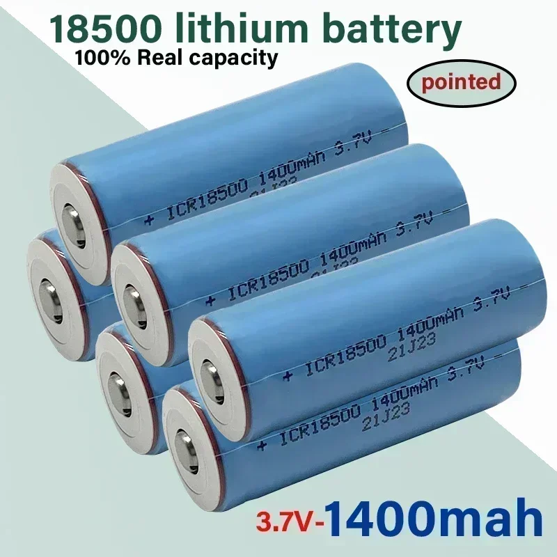 18500 battery, aluminum ion battery, 3.7V 1400mAh, with pointed rechargeable, suitable for strong light flashlights
