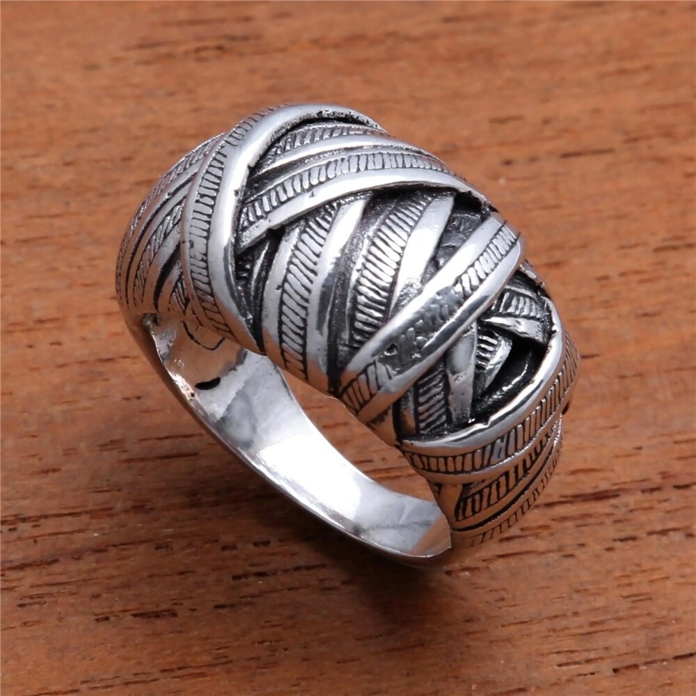 FDLK Silber Farbe Multi Schicht Pflanzen Reben Kreuz Jahrgang Ring Dame Persönlichkeit Hochzeit Ring Engagement Schmuck