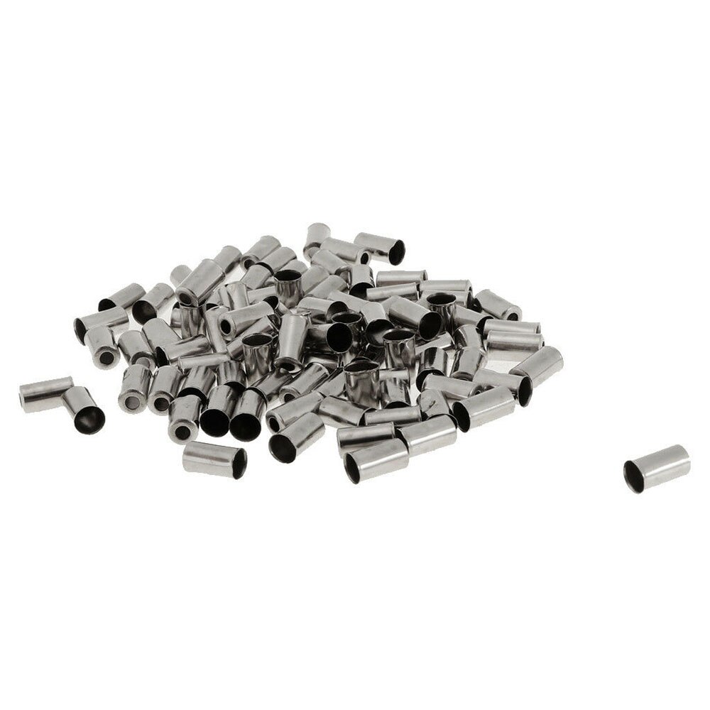 100pcs Metal Brake Cable Housing Ferrule End Crimp Part Silver Metal Bike Brake Cable Caps