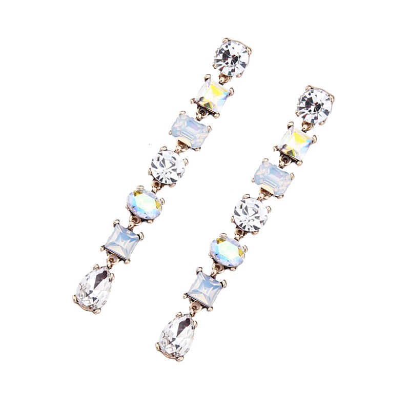 Dvacaman Long Crystal Beads Earrings for Women Banquet Rhinestone Statement Earrings Jewelry: 6