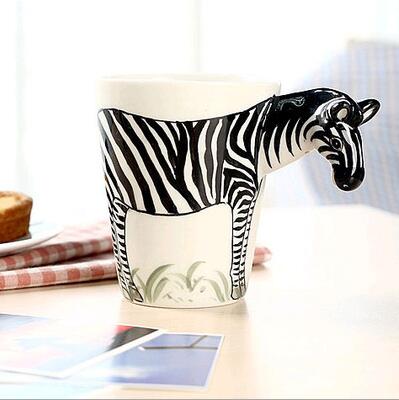 Tasse de peinture 3D d'animaux créative | Tasse en céramique tasse de café tasse de bière avec cookies 300-400ML, Copo bardak xicara amusant,: 11
