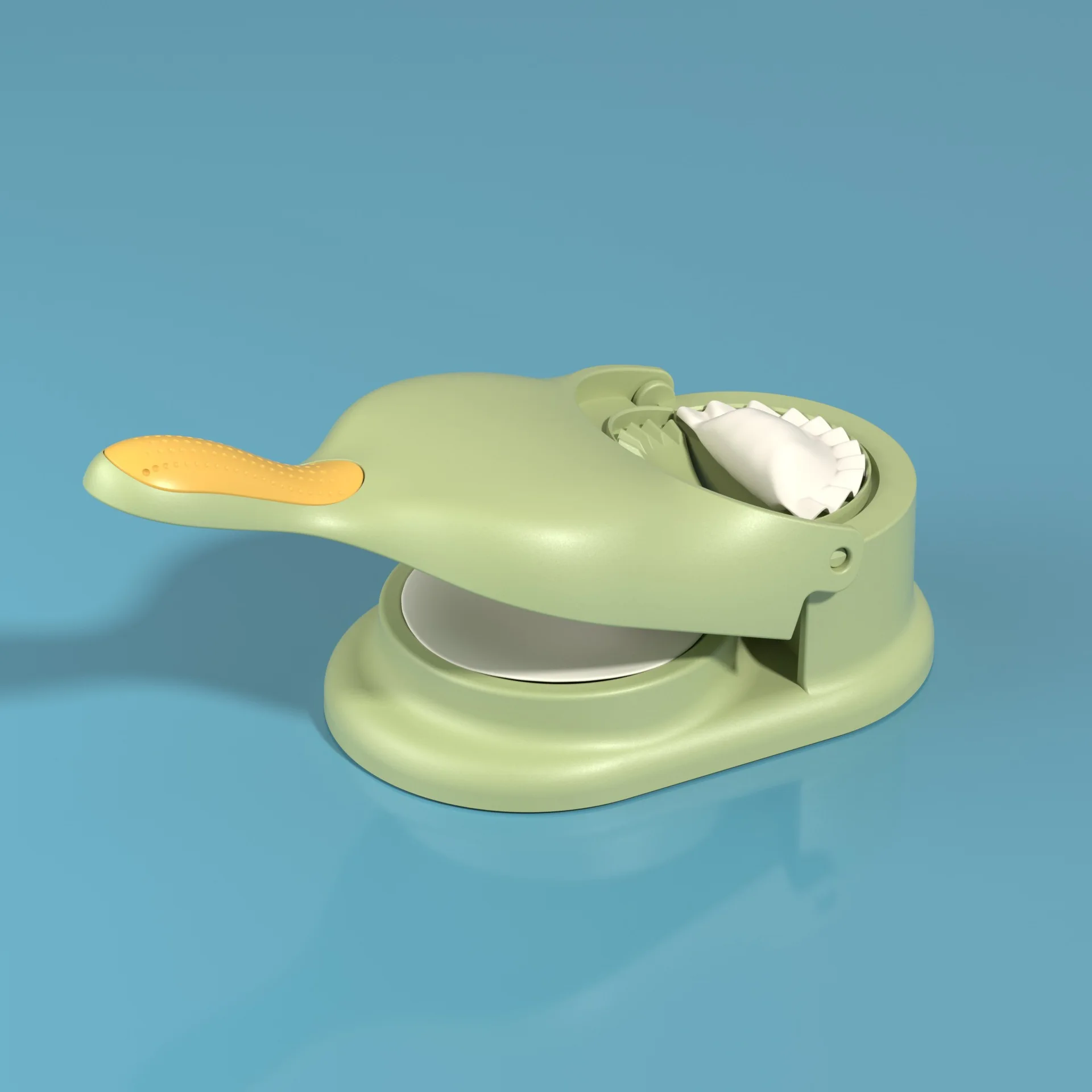 2 In1 Dumpling Maker Mold Machine Kitchen Dumpling Making Tool Dough Skin Artifact Pressing Molder Wrapper Presser Gadgets Bake: light yellow