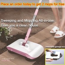 2 In 1 Hand Push Vacuum Cleaner Set Home Sweeper Broom Dustpan Handheld Dust Collector Carpet Floor Cleaners