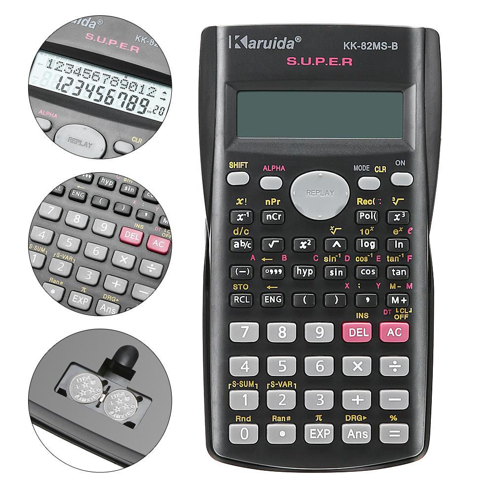 Handheld Student's Scientific Calculator 2 Line Display 82MS-A Portable Multifunctional Calculator for Mathematics Teaching