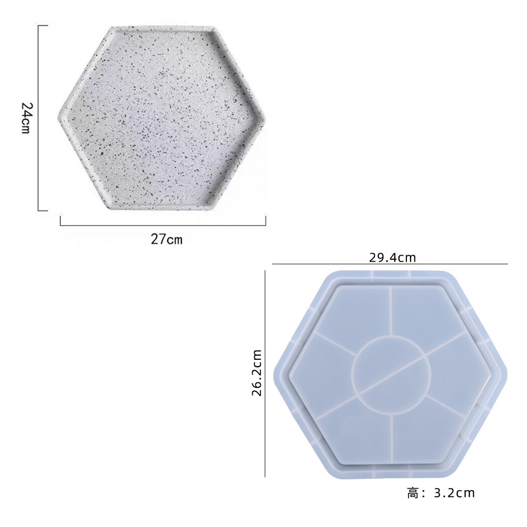 Silicone Kitchen tray Mold Rectangle Tray Mold Base Tray Silicone Mold Terrazzo Round Plate Concrete Epoxy Clay Plaster Mold: Multi-Colored
