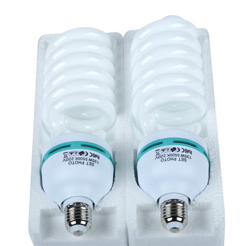 2x135W E27 Base 5500K Bright Photography Daylight Bulb Fluorescent Continuous Lighting Lamp For Softbox Photographic Photo Shoot