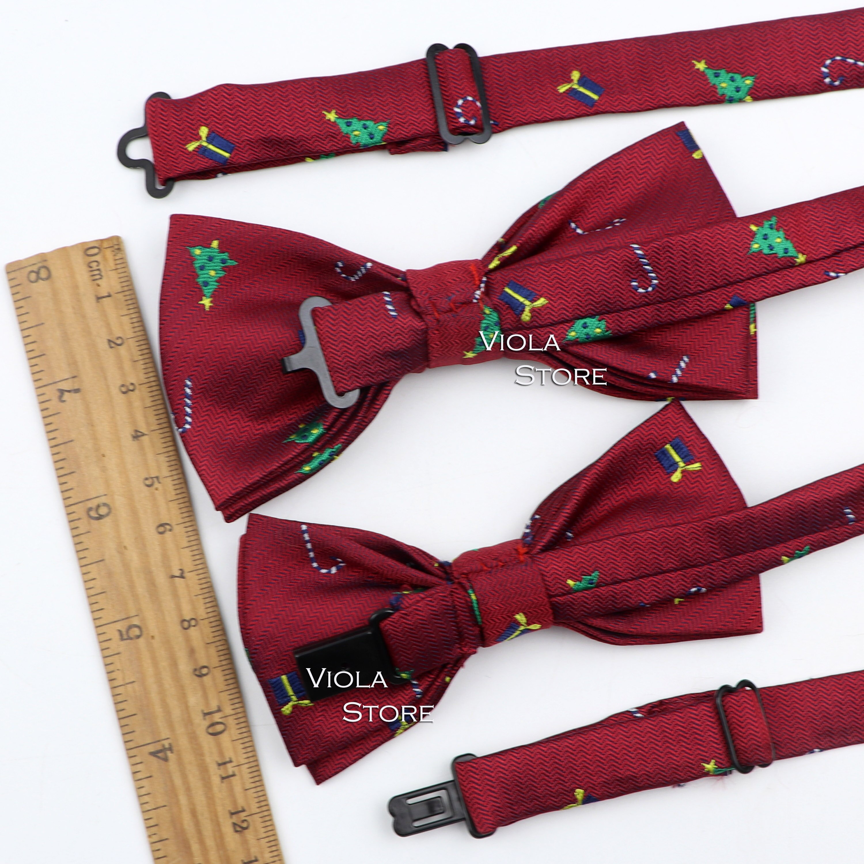 Pajarita de Papá Noel, padre e hijo, conjunto de poliéster, copo de nieve, para Navidad, para hombres y niños, accesorio para corbata