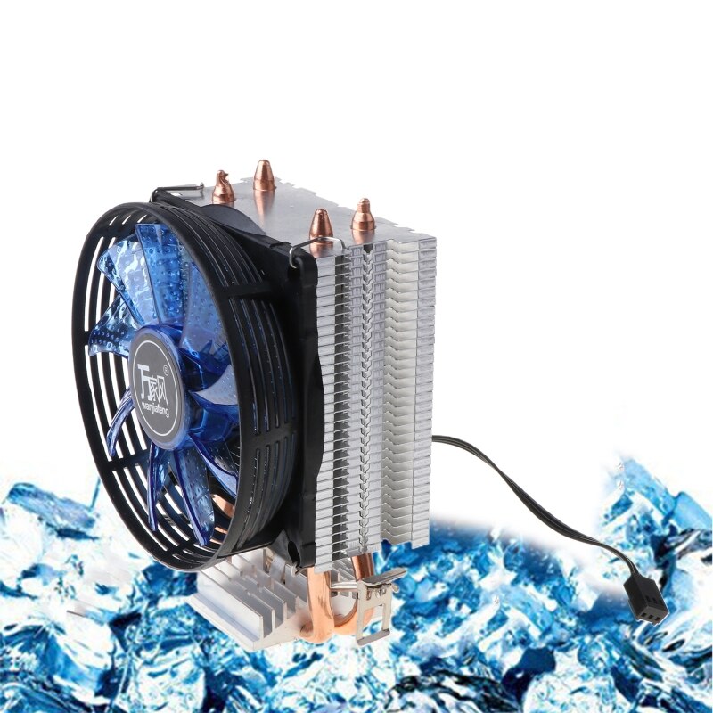 CPU Cooler Master 2 Pure Copper Heat-pipes Fan with Blue Light Freeze Tower Cooling System with PWM Fans