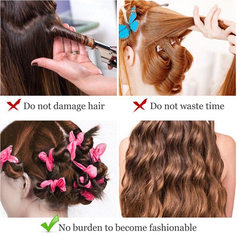 10 Stck Haar spalte Nacht Schlaf schwamm Eisstockschießen eisen curler elastische weiches kissen haar kräuseln DIY schwamm haar Styling spalte werkzeug
