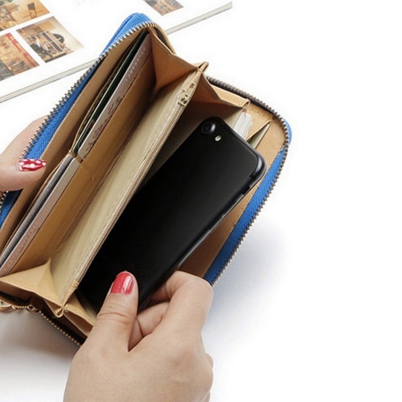 Women Long Wallet Leather Women's Purse and Wallet Lady Party Clutch Female Card Holder Carteras Bolsos De Mujer