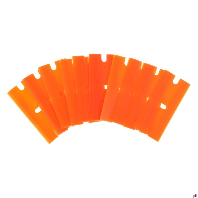 10 Stks/set Dubbele Randen Plastic Blades Vervanging Schraper Venster Auto Glas Lijm Tape Remover Veiligheid Sticker Decals Removal Tool
