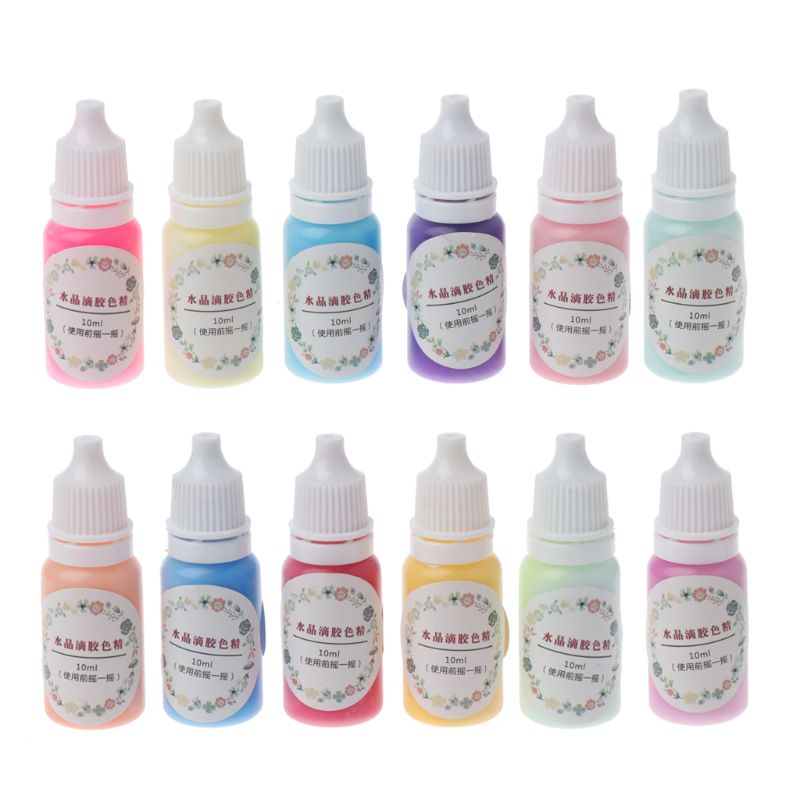 12 Bottles Liquid Macaron Candy Color Resin Pigment Dye Resin Epoxy Jewelry DIY