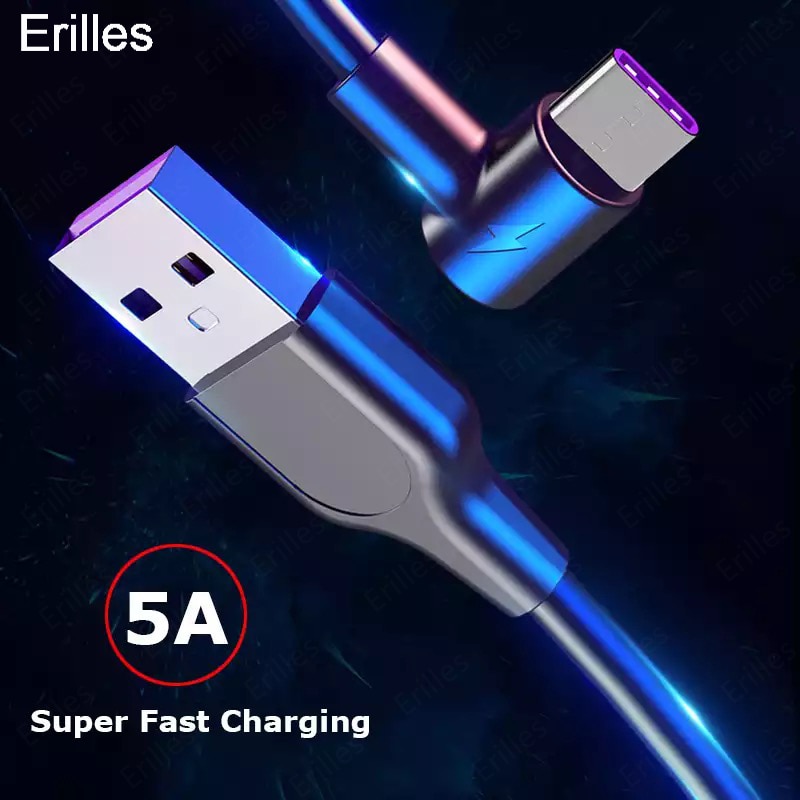 USB Typ C Kabel 5A super Schnelle Lade USb C Kabel Typ-c Daten Kabel Ladegerät USB C Für samsung Huawei P40 Pro Xiaomi 1m/2m/3m