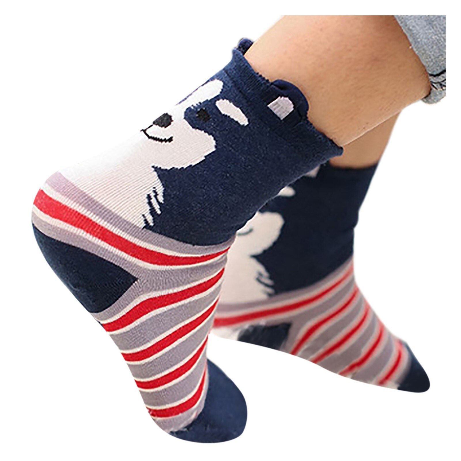 Frauen Niedlichen Ebene Karikatur Hund Ohren 3d Rohr Socken Niedlichen Ebene Druck Baumwolle Socken Damen Herbst Und Winter warm socken # K