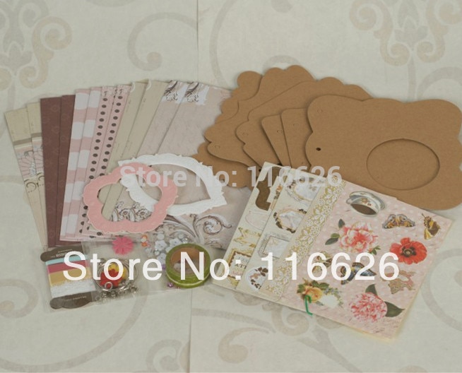 ENOGREETING 6'' DIY Papercraft Kit with decorative paper women handmade Scrapbooking accessories