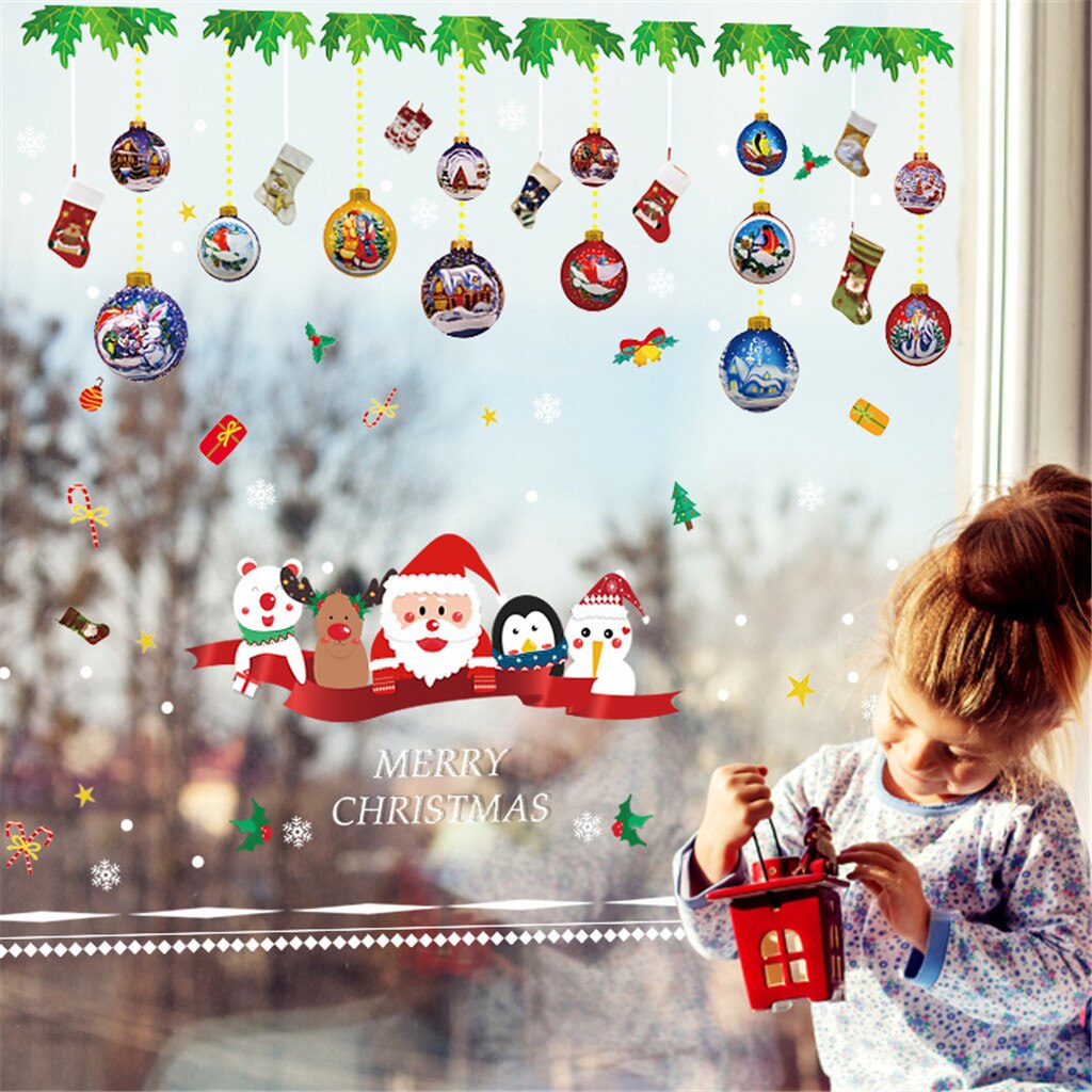Christmas Wall Stickers Home Decor Stickers Cute Christmas Window Stickers