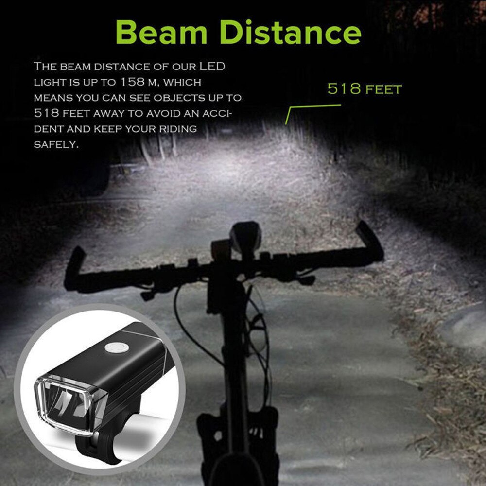 Bike Bicycle Lights USB LED Rechargeable Set Mountain Cycle Front Back Headlight Luz de bicicleta de alta calidad