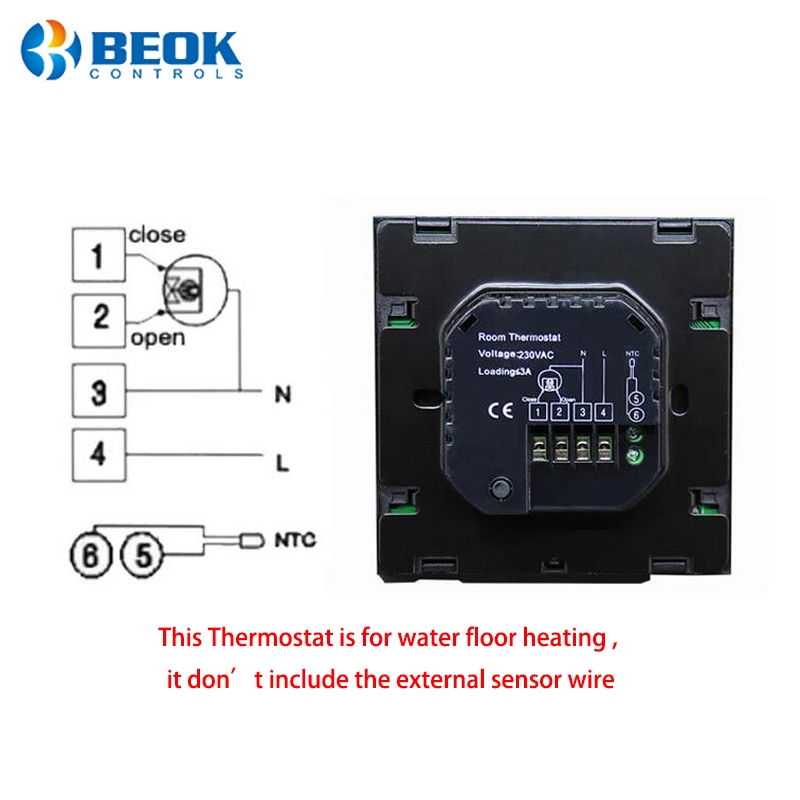 Beok 3A Water Floor Heating System Smart WIFI Thermostat Central Heating Wiring Centres Hub Controller Actuators for Gas Boiler