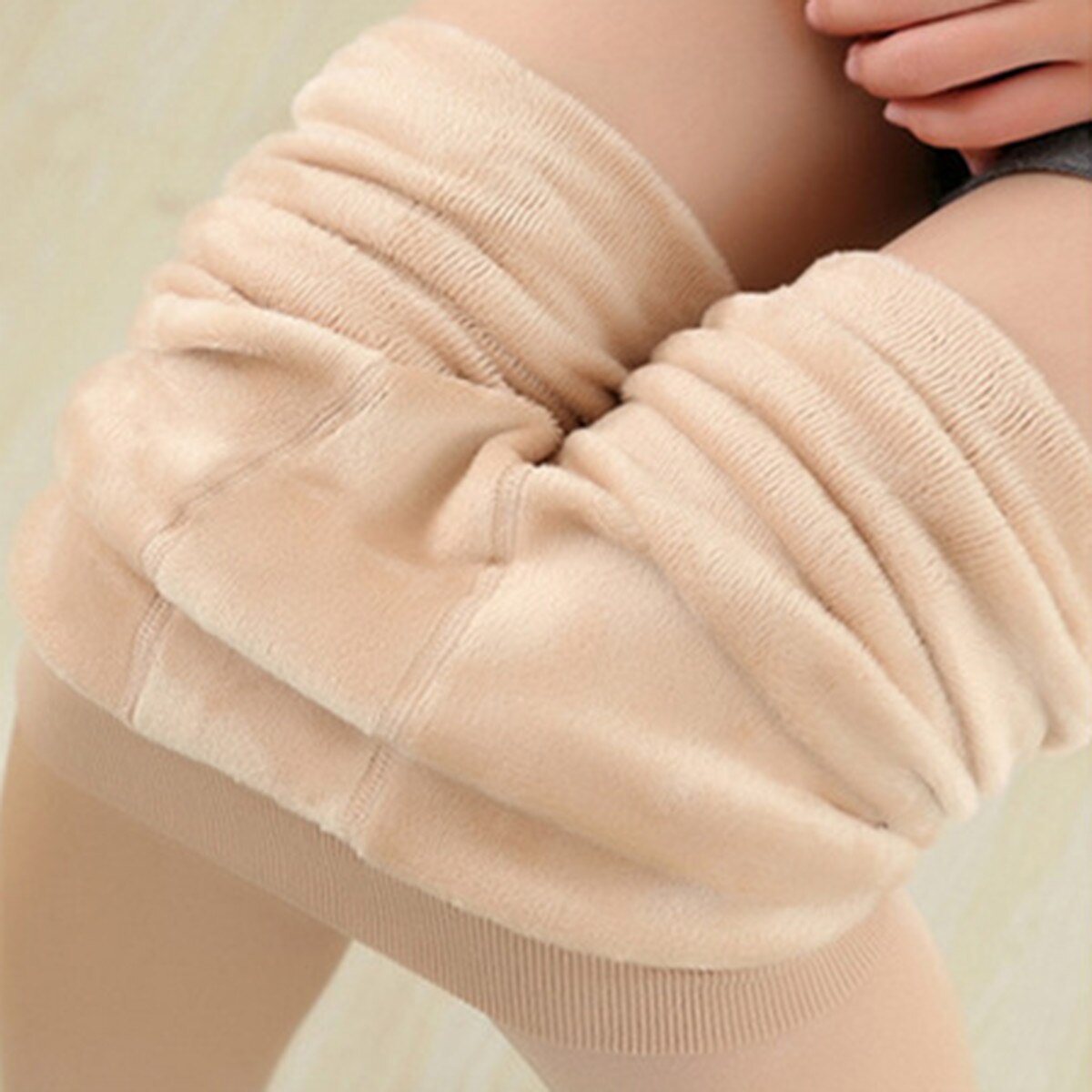 Women Velvet Lined Tights inside Thicken Fur Warm womens winter elastic thicke fleece female Tight: Skin