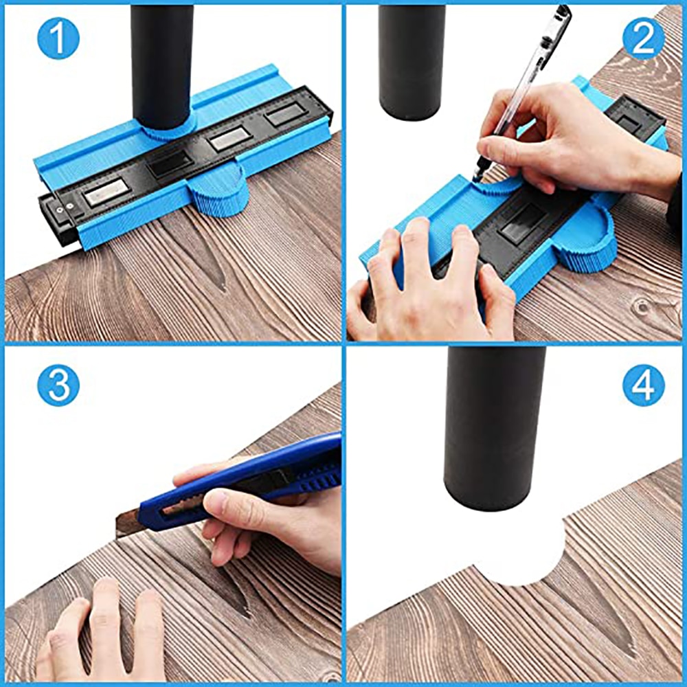 Calibrador de contorno multifuncional para carpintería, herramienta de medición de plástico, perfilador Irregular, marcador, corte de azulejos, Universal, 5/6/10In