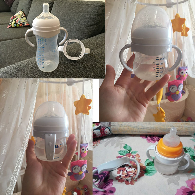 2PCS Bottle Grip Handle for Natural Wide Mouth PP Glass Feeding Baby Bottle Accessories