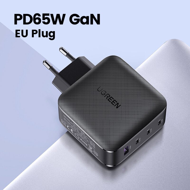 Ugreen PD 65W Ladegerät GaN USB Typ C Ladegerät für Apple MacBook Air iPad Pro Samsung Tablet Schnelle Ladegerät für Nintendo Schalter: EU PLUG