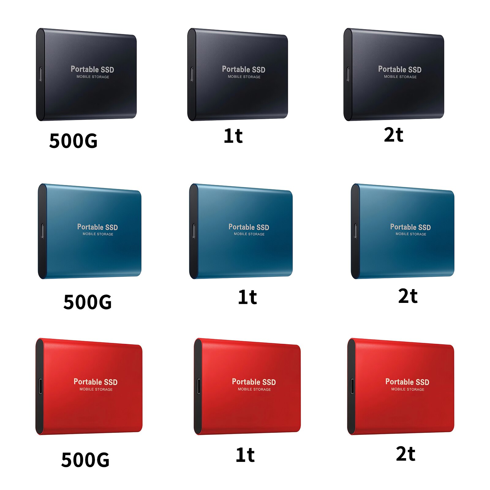 Solid State Drive Portable SSD 500GB 1TB 2TB External Solid State Disc For PC Laptop For Macbook Portable SSD Hard Drive