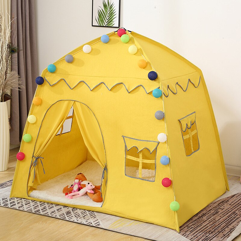 Große Raum Prinzessin Castle kinder Zelt Tragbare Indoor Spielen Zelt Haus Wigwam Für Kinder Spielhaus Kinder Zelt: WG-006-Yellow 01