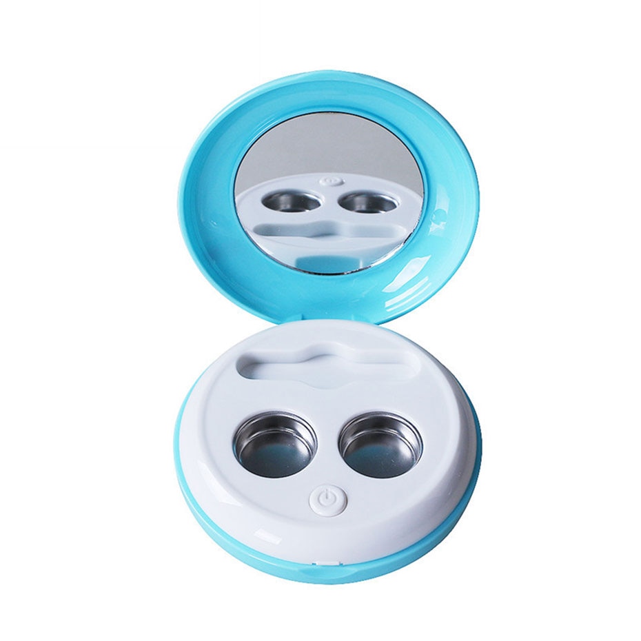 Ultrasonic Eye Protein Cleaner Contact Lens Auto Cleaner Eye Protein Cleaning Case USB Daily Care Contact Lens Accessories: Blue
