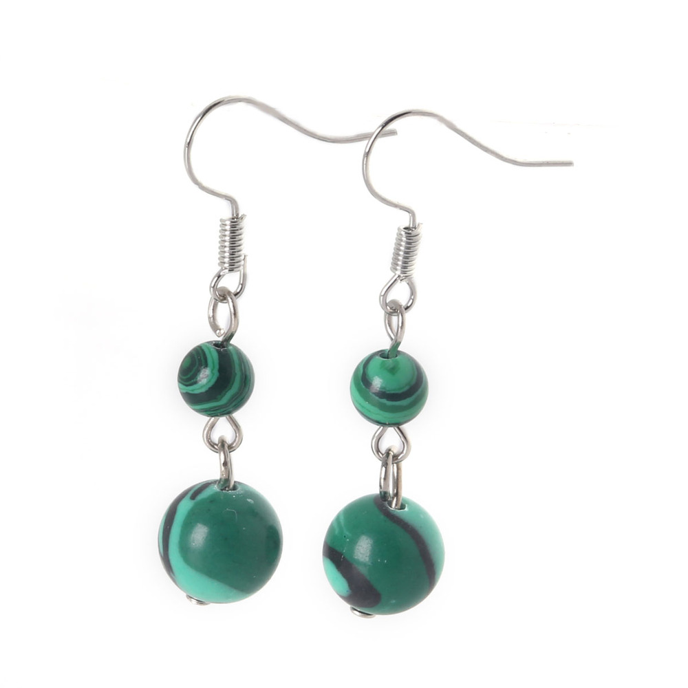 Earrings for girl Natural Stone Beads Dangle Long Lady Earrings for Jewelry Making Women DIY Charms Ear crafts: Malachite